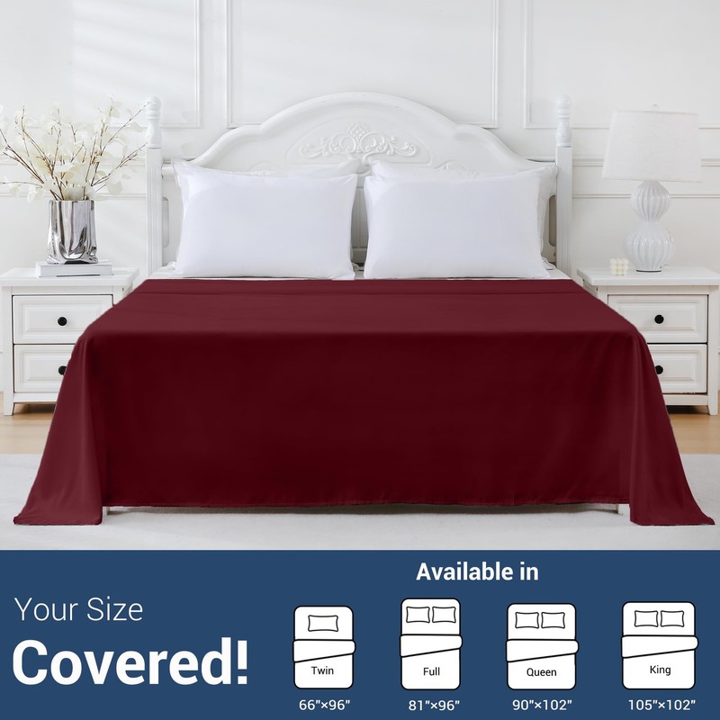 Queen Flat Sheet Only, 1 Pack Bed Sheets, Soft Breathable Brushed Microfiber ... gallery