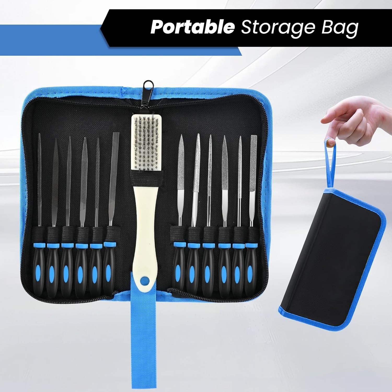 All-in-One 13-Pc File Set: Diamond & Steel Files for Wood, Plastic, Leather, DIY gallery