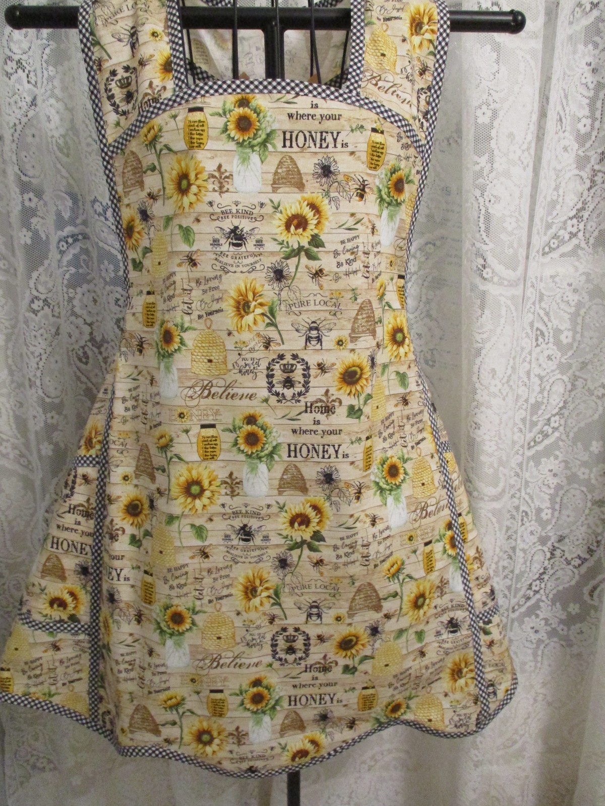 HANDMADE BIB APRON HONEY BEES gallery