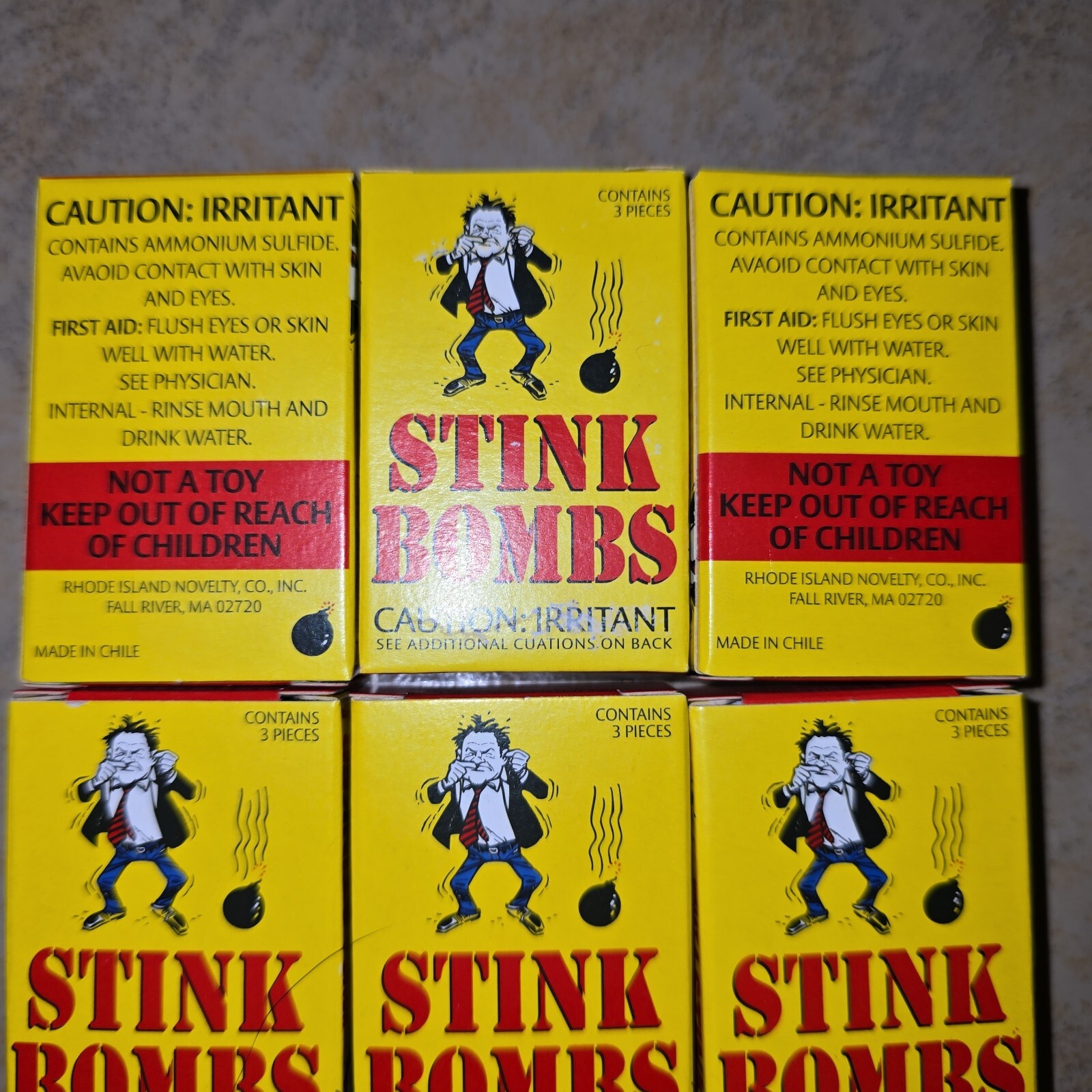 6 BOXES 18 Stink Bombs Rotten Egg Nasty Smell Funny Prank Joke Gag Gift gallery