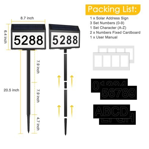 Solar Address Sign Lighted House Numbers for Outside Address Plaques gallery