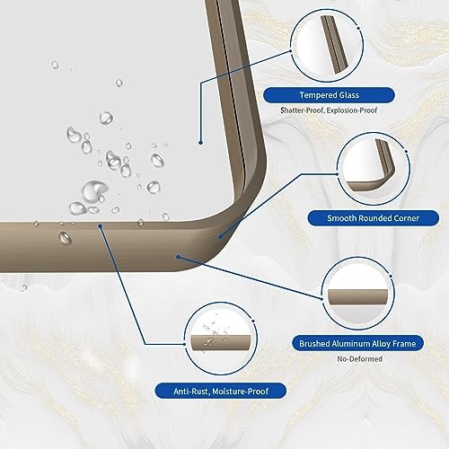Bathroom Wall Mirror, 40x30 Inch Oil Rubbed Vanity Mirror, 40"L x 30"W Bronze gallery