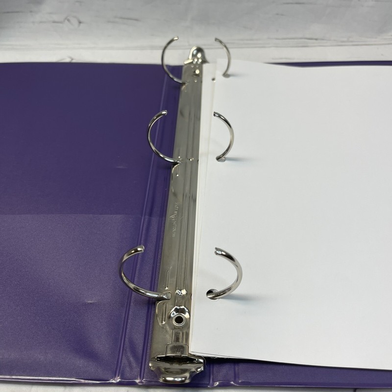 Mead Trapper Keeper Notebook Purple Gray Metal 3 Ring Binder Vtg 80’s 90’s Y2K gallery