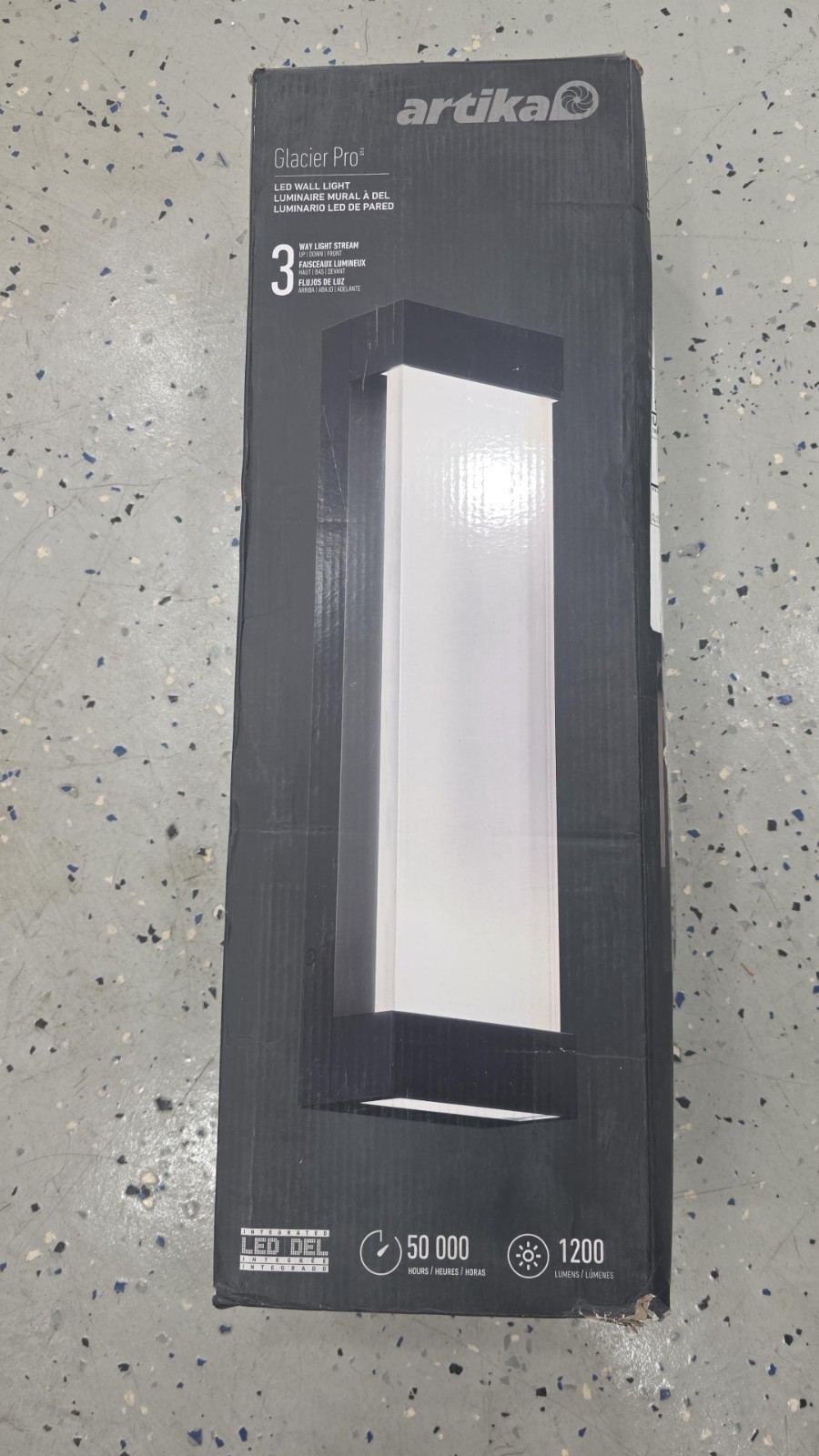 Artika Glacier Pro Black Modern Large Integrated LED Wall Light gallery