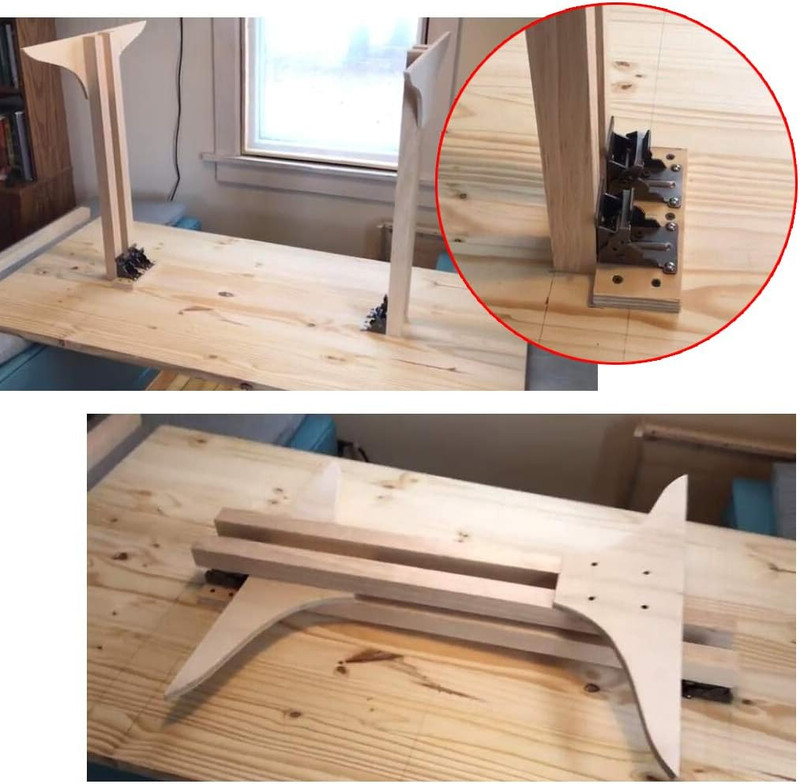Table Leg Folding Brackets, Foldable Hinge Hardware, Self- Lock Extension Colla gallery