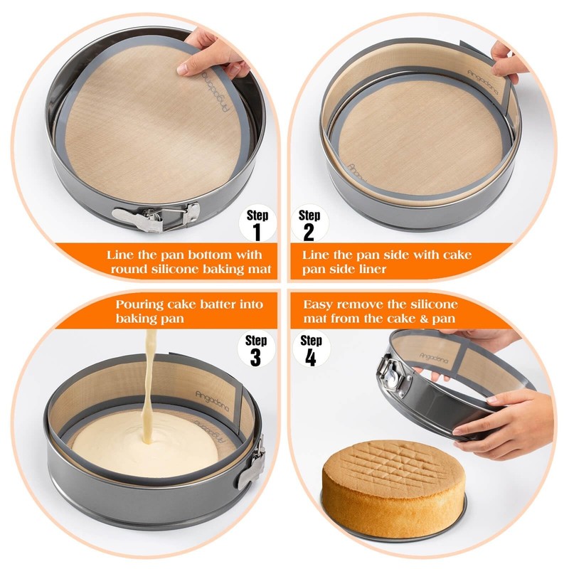 Silicone Baking Mat for Springform Pan 10 inch, Prevent cake from Sticking to... gallery