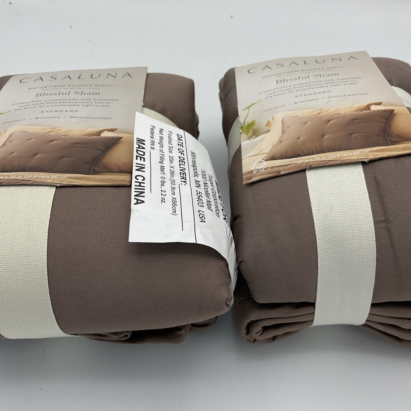 Casaluna Standard/Queen Rayon from Blissful Bamboo Set Of 2 Sham Brown gallery