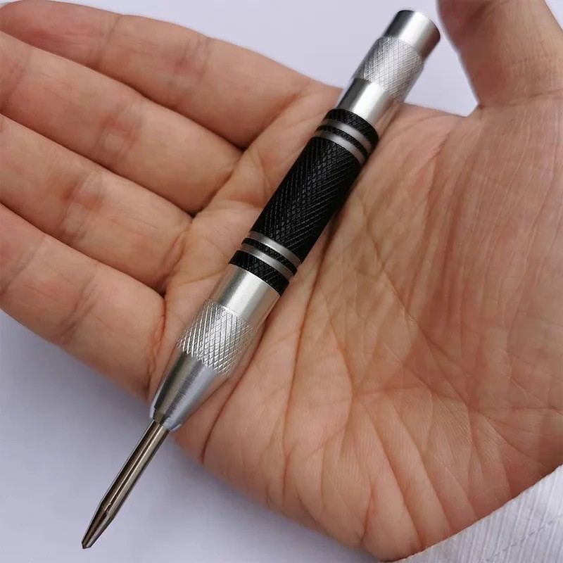 2 Super Strong Automatic Centre Punch Adjustable Spring Loaded Metal Drill TooL gallery