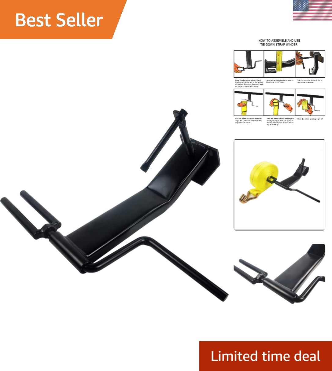 Alloy Steel Cargo Strap Winder: Quick Install for 4-Inch Winch Straps gallery