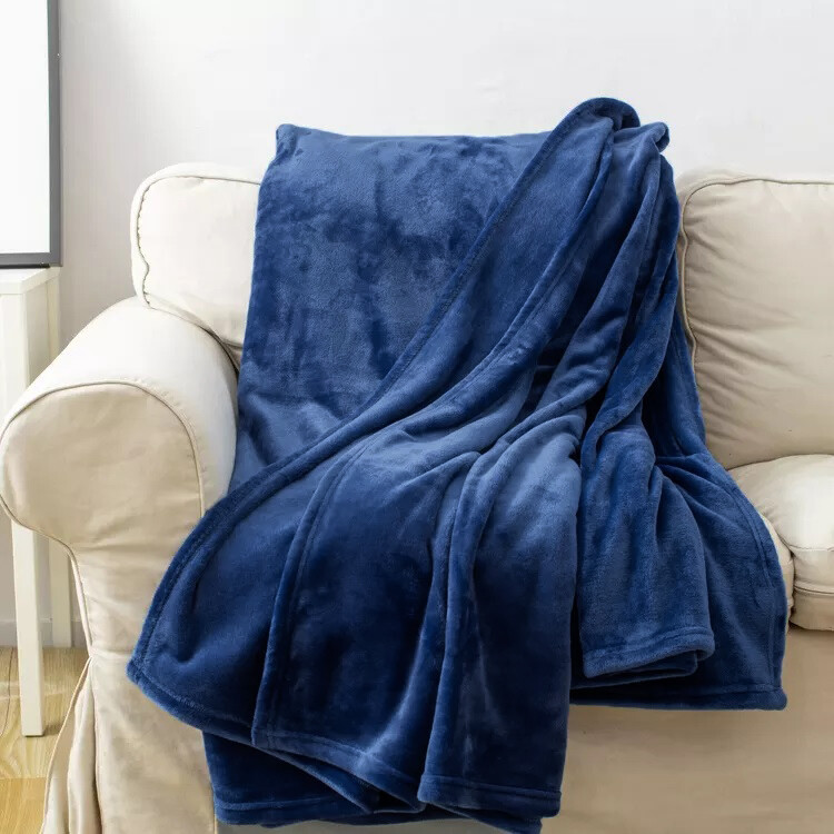Solid Flannel Throw Plush Cozy Super Soft Blanket: All Sizes Available gallery