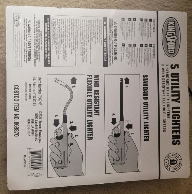 NEW Kingsford Utility Lighters 5 pc Value Pack Grill Charcoal BBQ Butane Limited gallery
