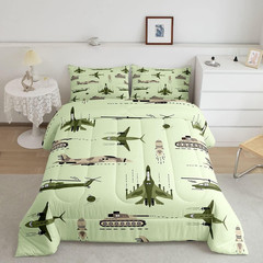 3D Army Helicopter Comforter Airplane Tank Comforter Set for Kids Boys Girls Tee