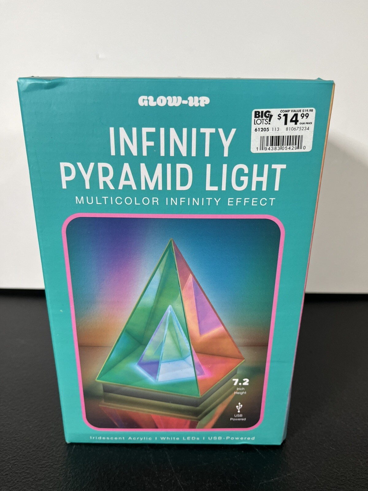 Infinity Pyramid Table Lamp, LED, Magical, Colorful Infinite Night Light Glow gallery