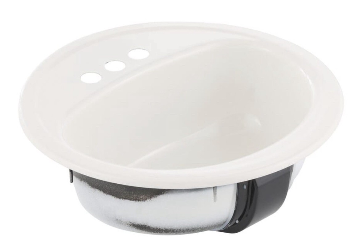 Bootz Laurel 19" Round Drop-In Bathroom Sink White Porcelain Enamel 021-2435-00 gallery