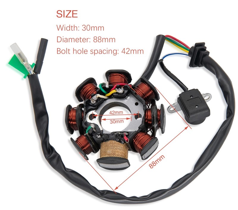 Ignition Stator Magneto AC 8 Pole 5 Wire Coil Scooter For GY6 50CC 60CC 80CC ... gallery