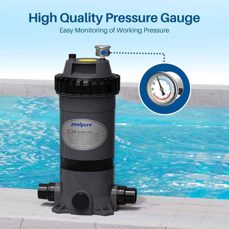 POOLPURE PFT-AF50 Cartridge Pool Filter Tank&Element for Above & Inground Pools gallery