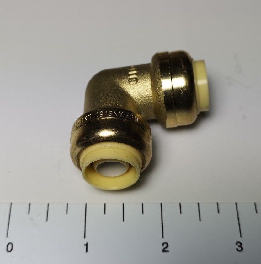 1 Piece 1/2" X 1/2" Push Fit Elbow, Lead Free Brass, For Cash Acme, gallery
