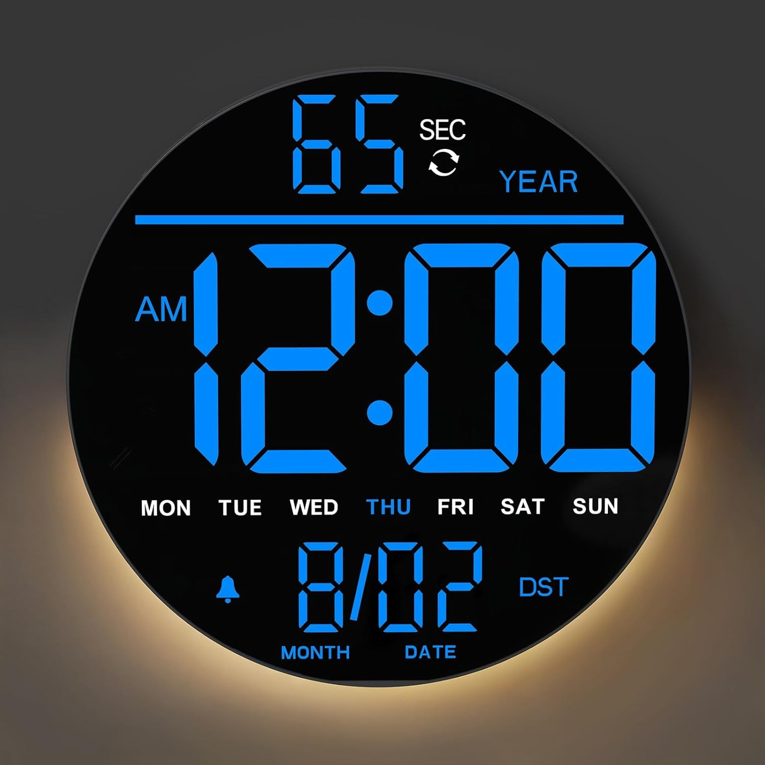 8" Large Digital Wall Clock with LED Display, Wall Clock with Temperature, Auto gallery