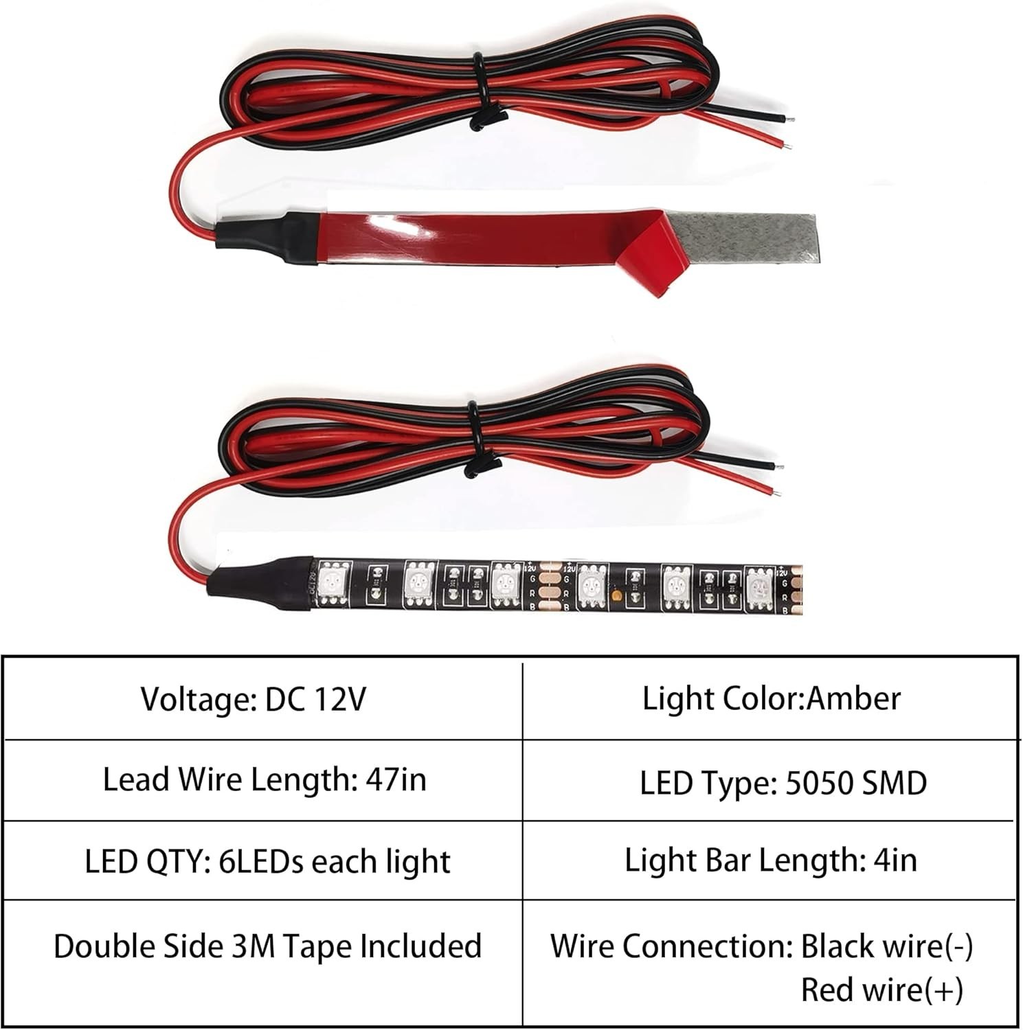 Universal 2pc 4in Motorcycle LED Turn Signal Light Amber LED Strip Light Bar for gallery