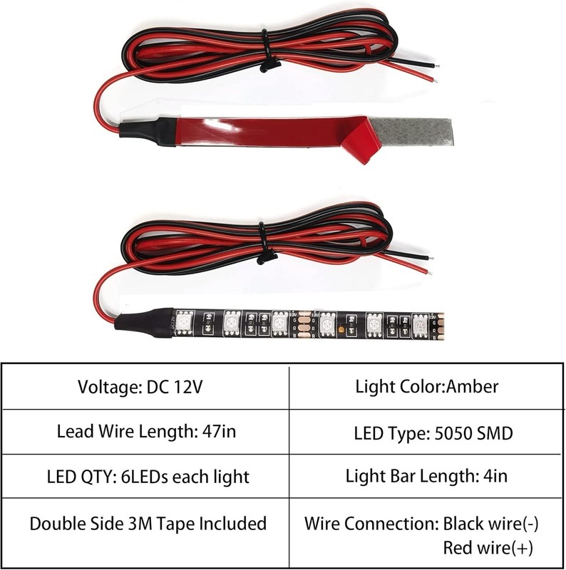 Universal 2pc 4in Motorcycle LED Turn Signal Light Amber LED Strip Light Bar for gallery
