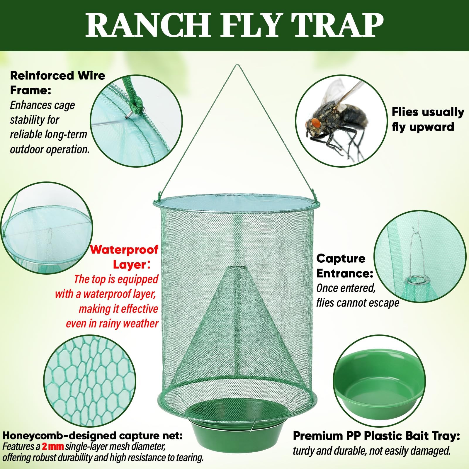 6 Pack Spotted Lanternfly Fly Traps Waterproof Ranch Fly Traps Bags Outdoor H... gallery