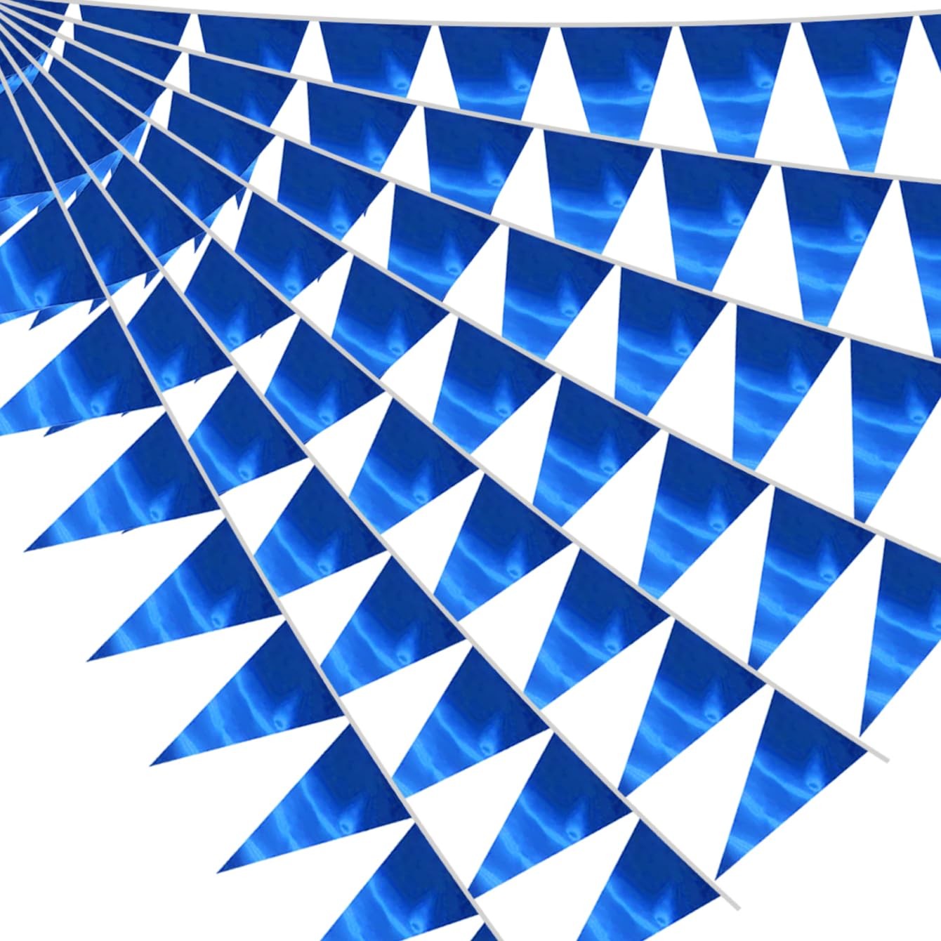 40M/130FT Blue Triangle Pennant Banner Flag Metallic Fabric Bunting Garland f... gallery
