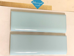 Wenczel Ceramic 2″ x 6″ Flat Surface Bullnose *Pastel Blue* Gloss *2* pcs