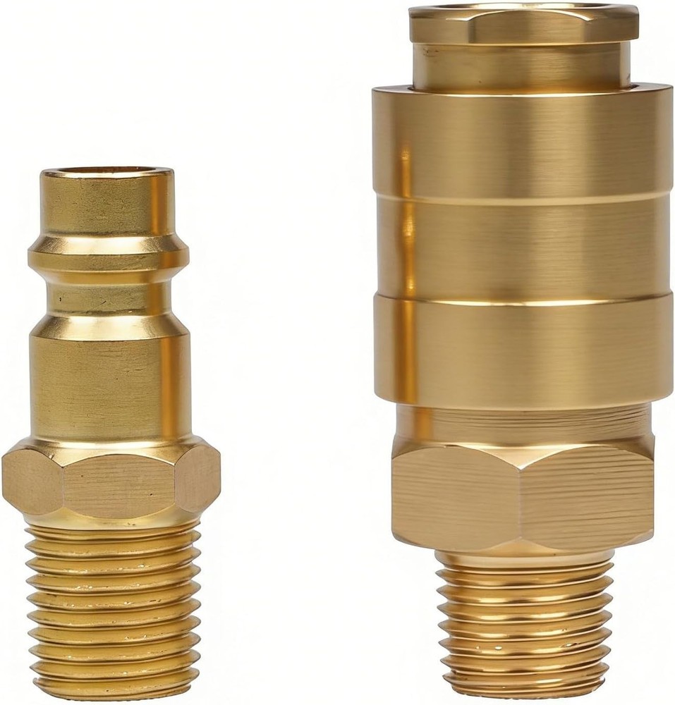 2 Pack A-Style Quick Connect Air Fittings 1/4" Plug Core & Industrial Air Quick
