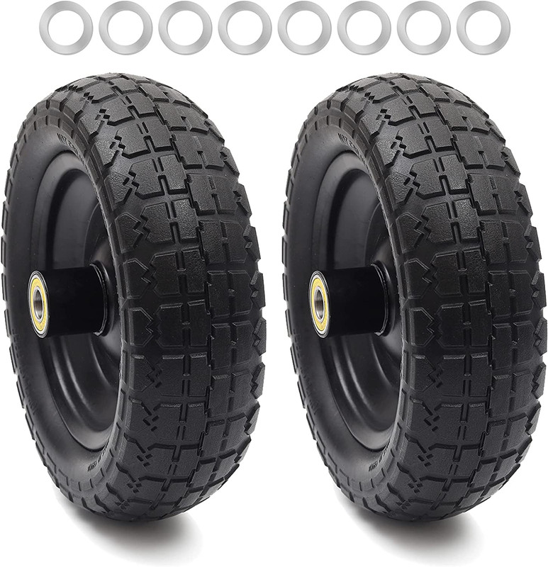 (2-Pack) 10" Replacement Tire for Gorilla Cart - Solid Polyurethane Flat-Free Ti gallery