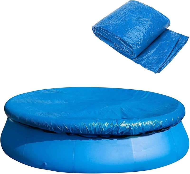 10 Ft Round Pool Cover with Drawstring - Easy Install Solar Heating Blanket gallery