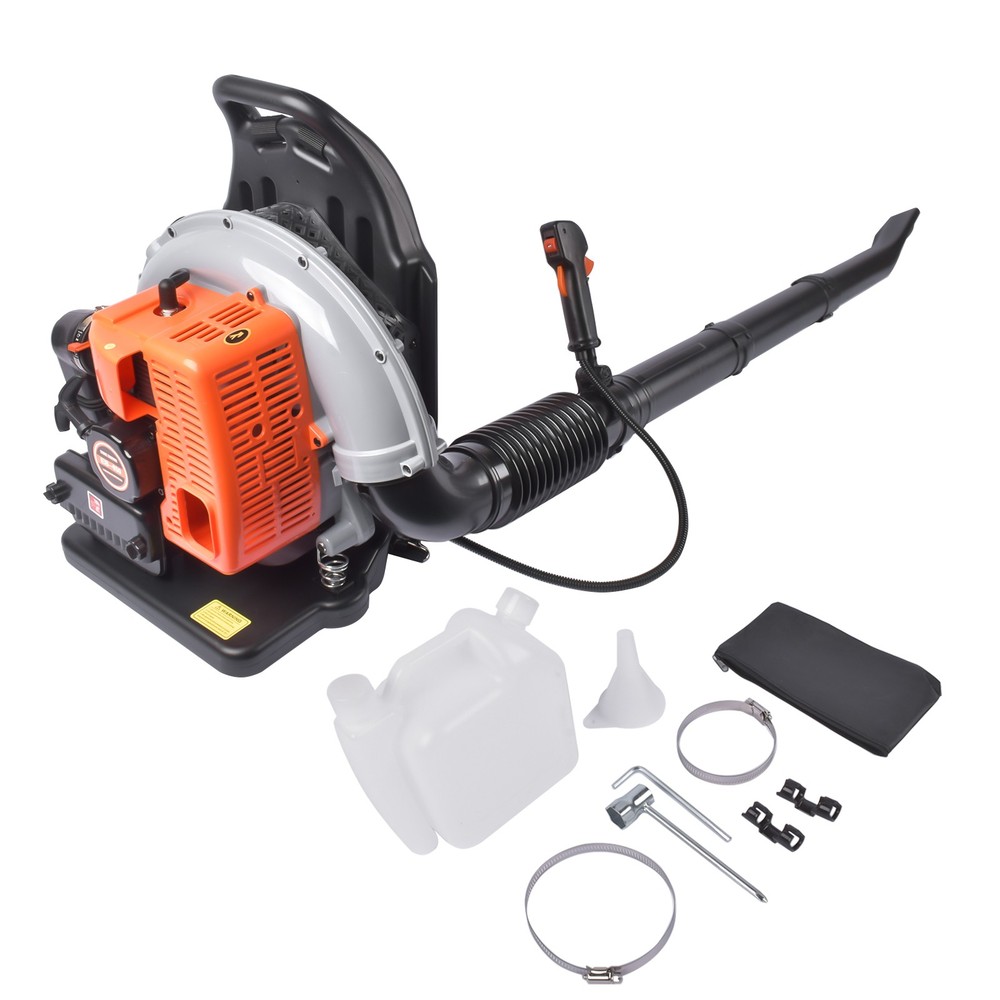 Leaf Blower 63CC 2-Stroke Backpack Gas Powered Blower 6800r/min Max. Speed 3hp