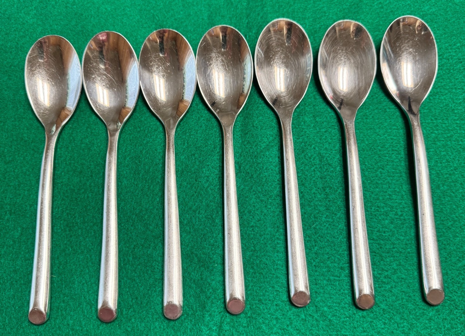 MIKASA Satin Wave Stainless Flatware Set of 7 Oval Soup Spoons gallery