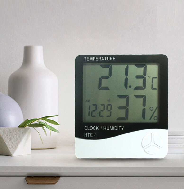 TechTongda Indoor Digital LCD Temperature Humidity Meter Clock Multi-function gallery