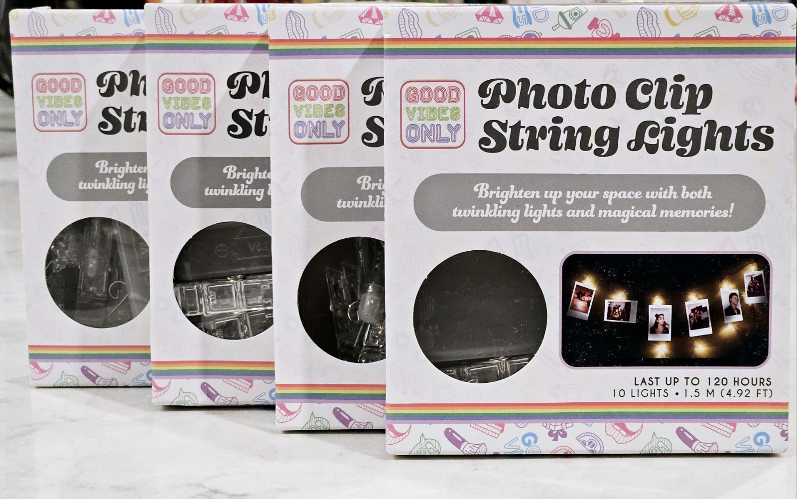 Photo Clip String Lights 4 pack- 10 Lights - 4.92 FT - Lasts Up To 120 Hours NEW gallery