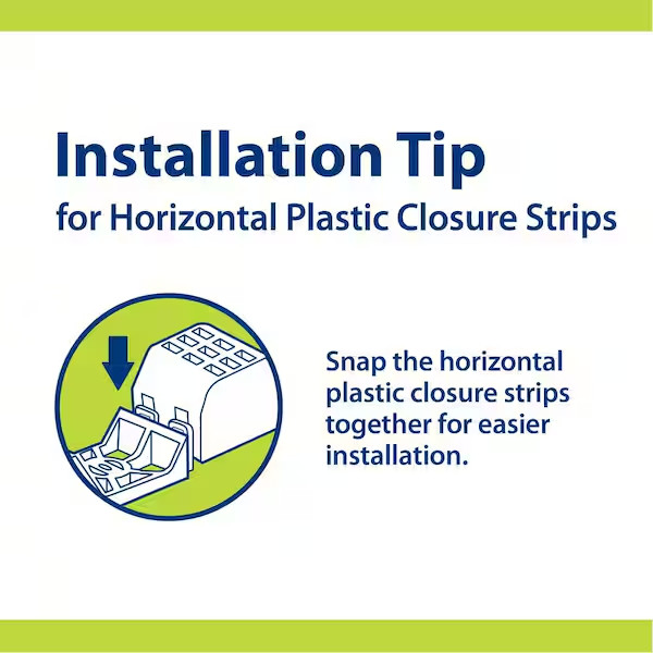 24 in Horizontal plastic closure strips Durable 6 Pack with beige finish gallery