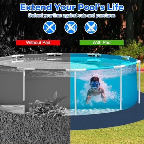 Pool Pad for Above Ground Pools, Round Pool Liner Pad Under Pool Mat for 15 FT gallery