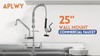 Commercial Kitchen Faucet with Sprayer 25” H 8" Adjustable Center 8" Swing Spout gallery