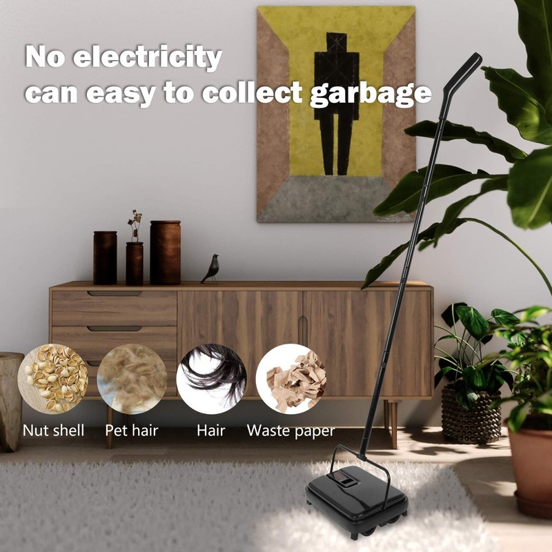 Mini Carpet Sweeper - Lightweight, No Noise, Manual Hand Push for Easy Cleaning gallery