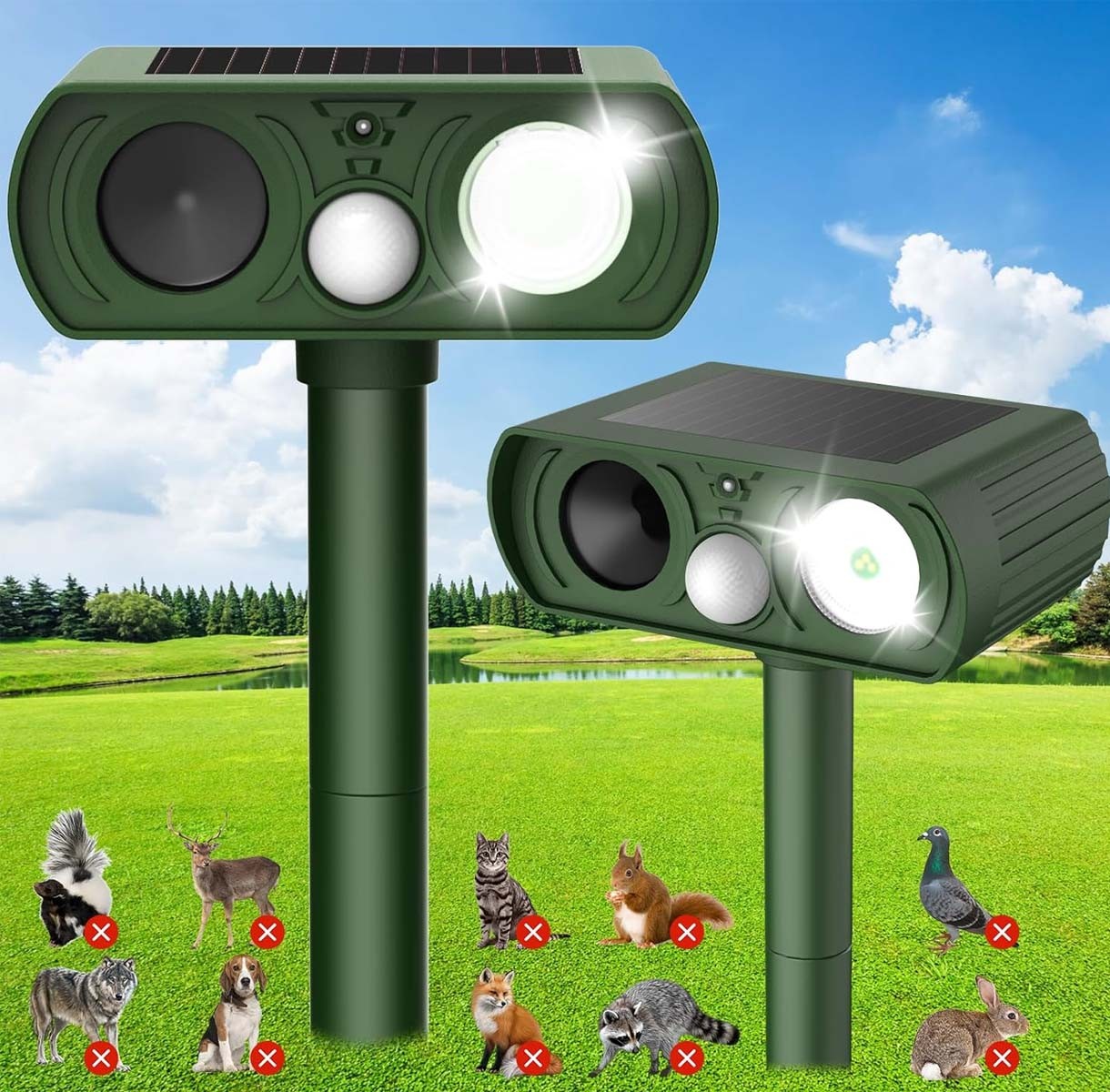 Solar Ultrasonic Animal Repellent, Cat Repellent Outdoor with Motion Detection gallery