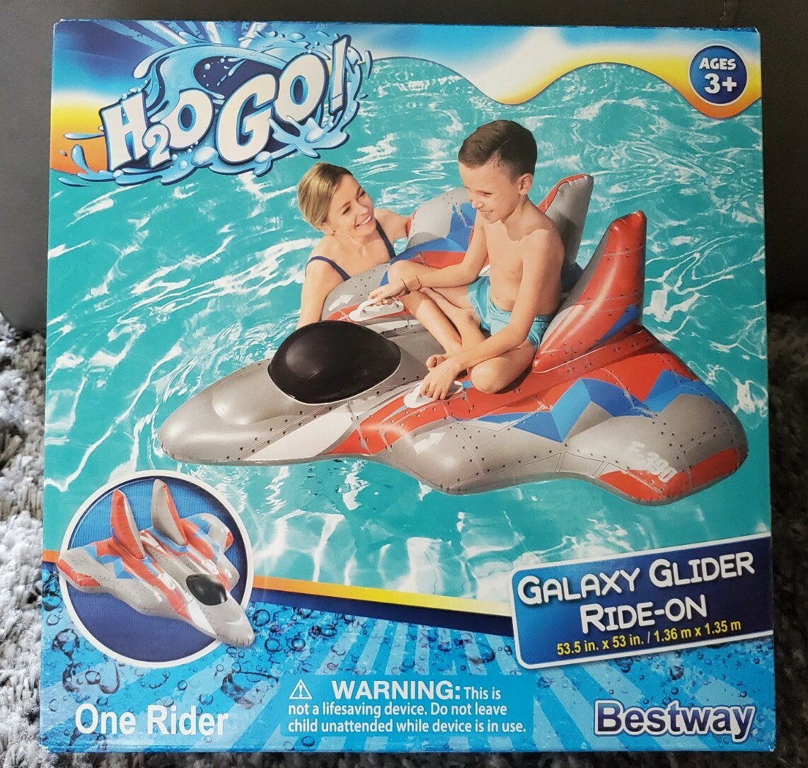H2OGO! Galaxy Glider Ride-On Pool Swimming Float Kids Inflatable Toy Water Float gallery