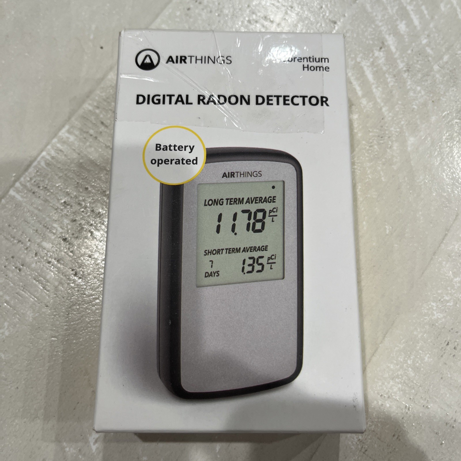 Airthings Corentium Home 223 Digital Radon Detector, Black/Gray, portable gallery