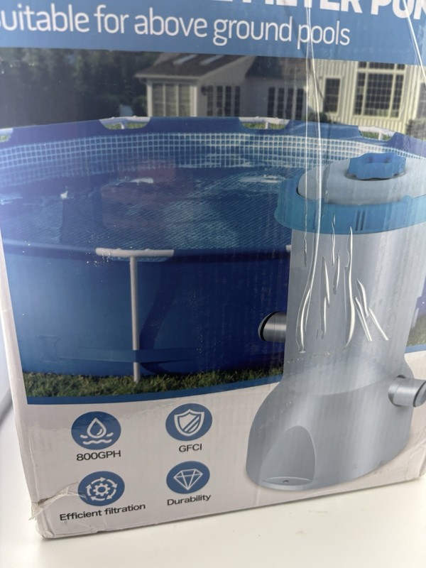 Above Ground Pool Filter Pump 800 GPH Flow Rate Rapid Circulation Micro-Debris gallery