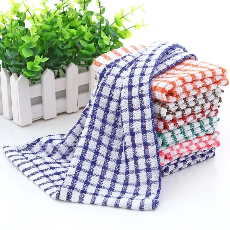 6PCS Cotton Kitchen Tea Towels Absorbent Lint-Free Dish Cleaning Cloth Set gallery