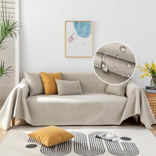 100% Waterproof Beige Couch Cover, Large Size(71" X118") 0 A-waterproof-beige gallery