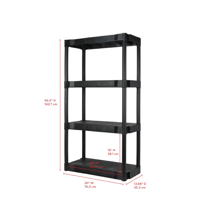 Hyper Tough 4-Tier Plastic Shelving Unit, Heavy Duty Garage Storage Rack, 280lb gallery