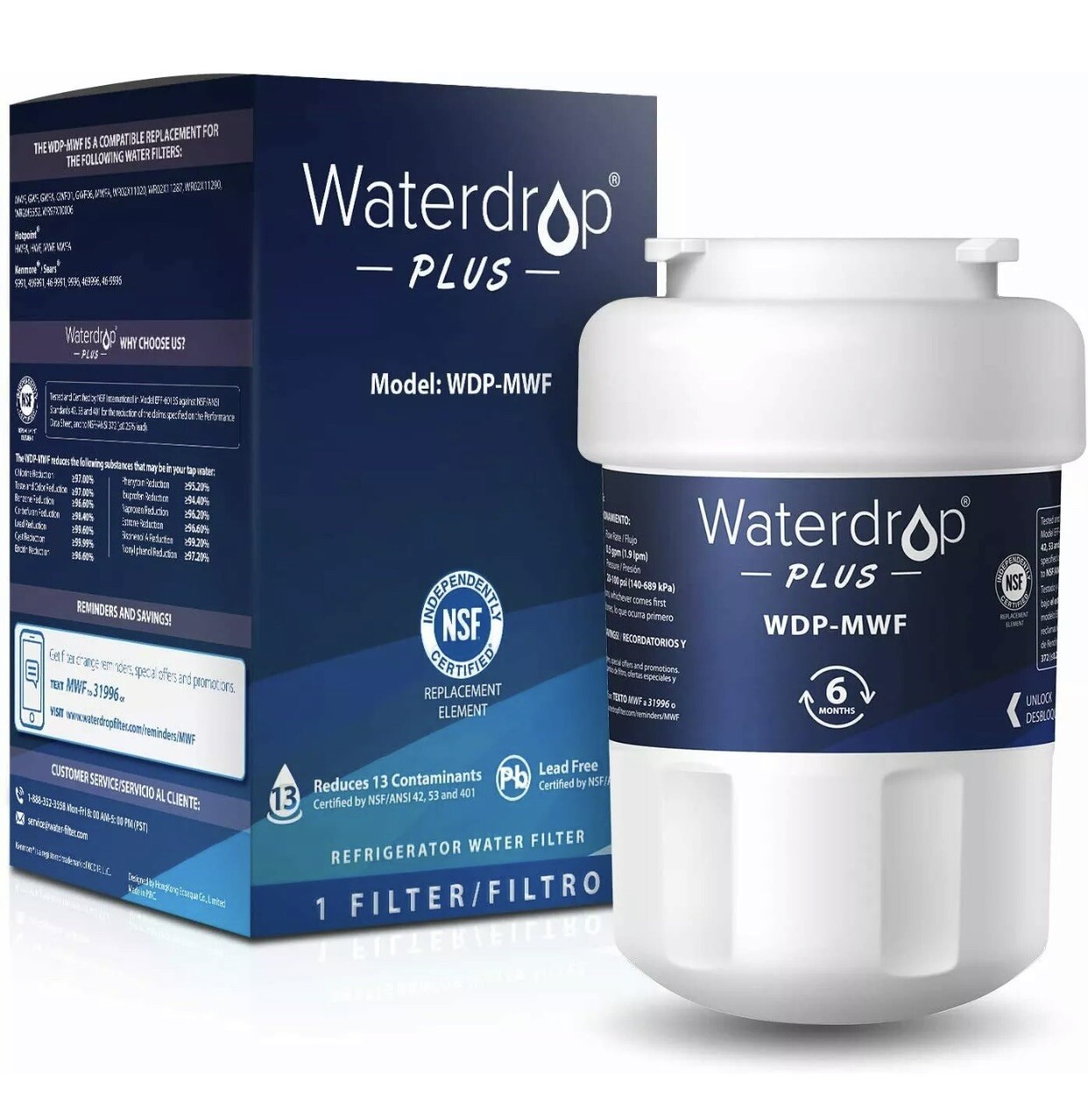 Water Drop Plus WDP-MWF Refrigerator Water Filter Kenmore 9991 9996 Hotpoint GE gallery