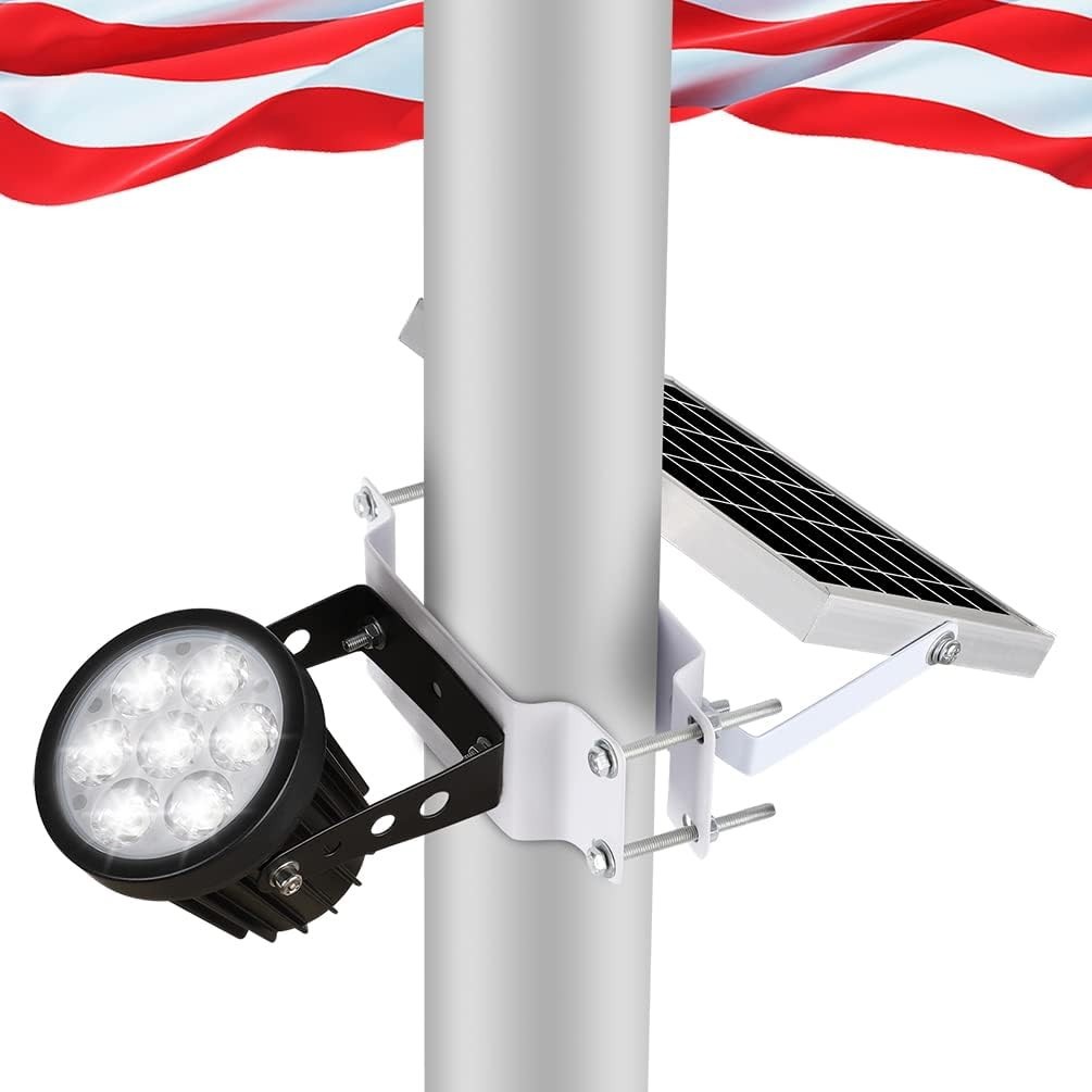 Flagpole Light Solar Powered, Solar Flagpole Light Upgraded with IP67 Waterproof gallery