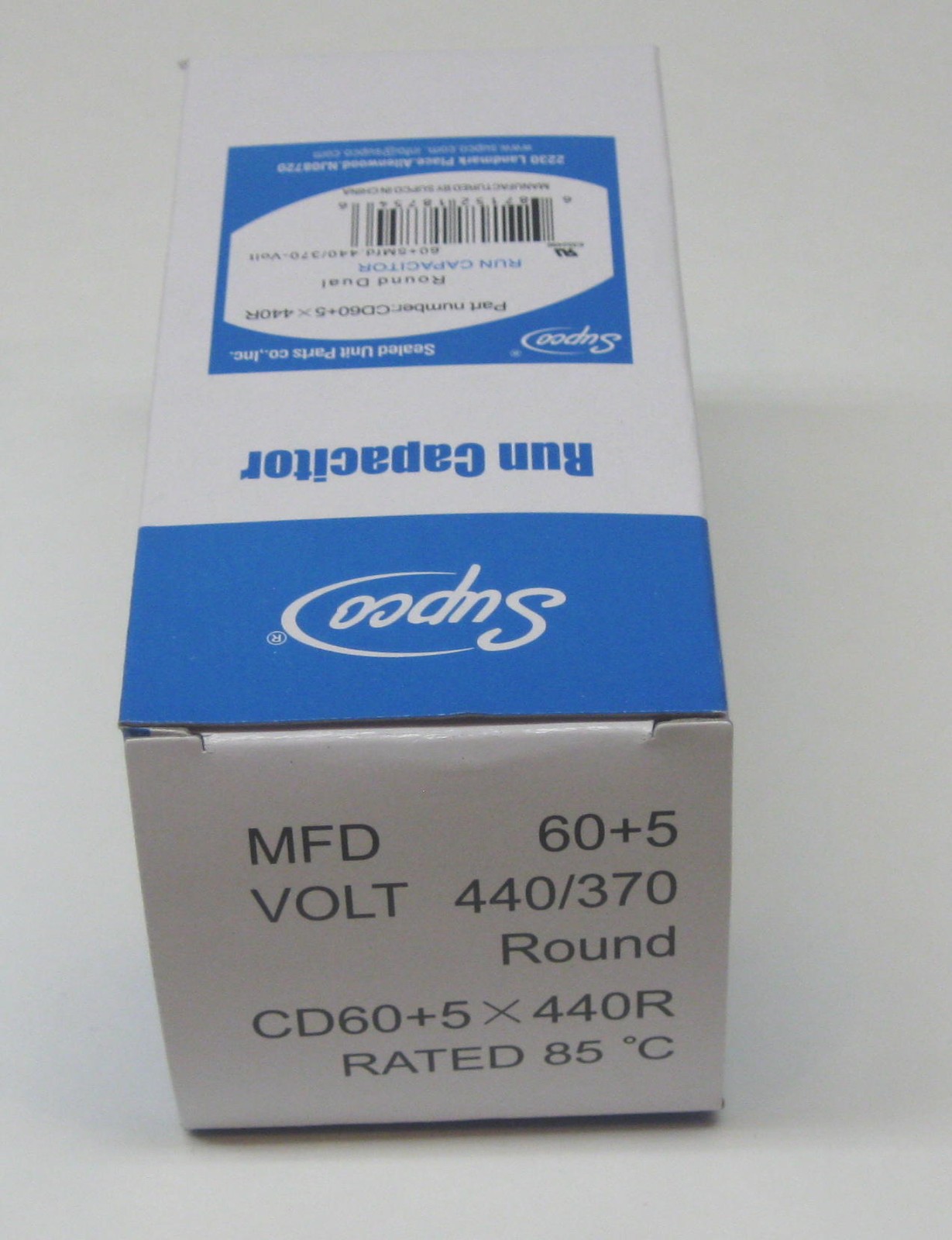 Air Conditioning HVAC Round Dual Motor Run Capacitor 60 + 5 MFD 440 Volt gallery