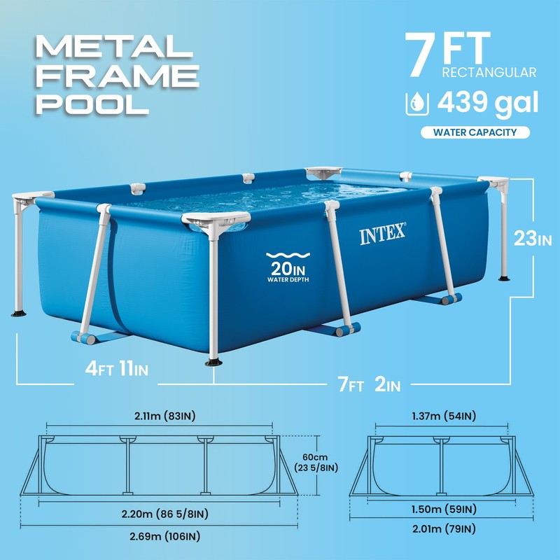 Intex Rectangular-Frame Above Ground Baby Splash Swimming Pool (Open Box) gallery