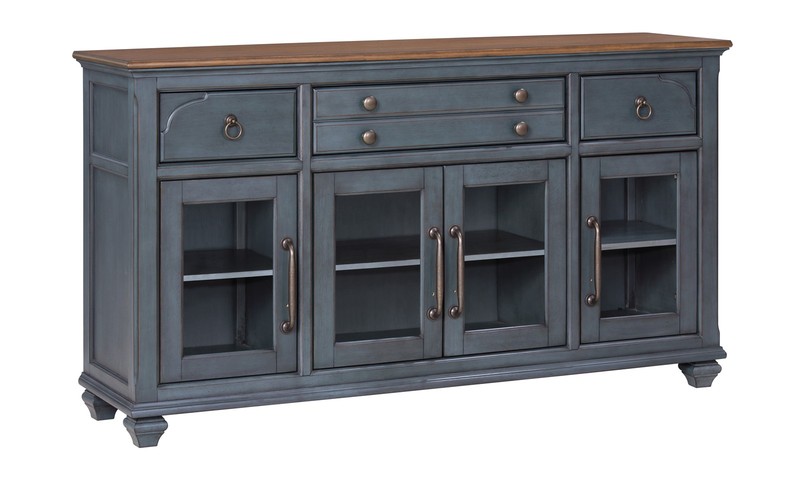 Americana Buffet Server Cabinet, No Assembly Required, Corduroy Blue Finish gallery